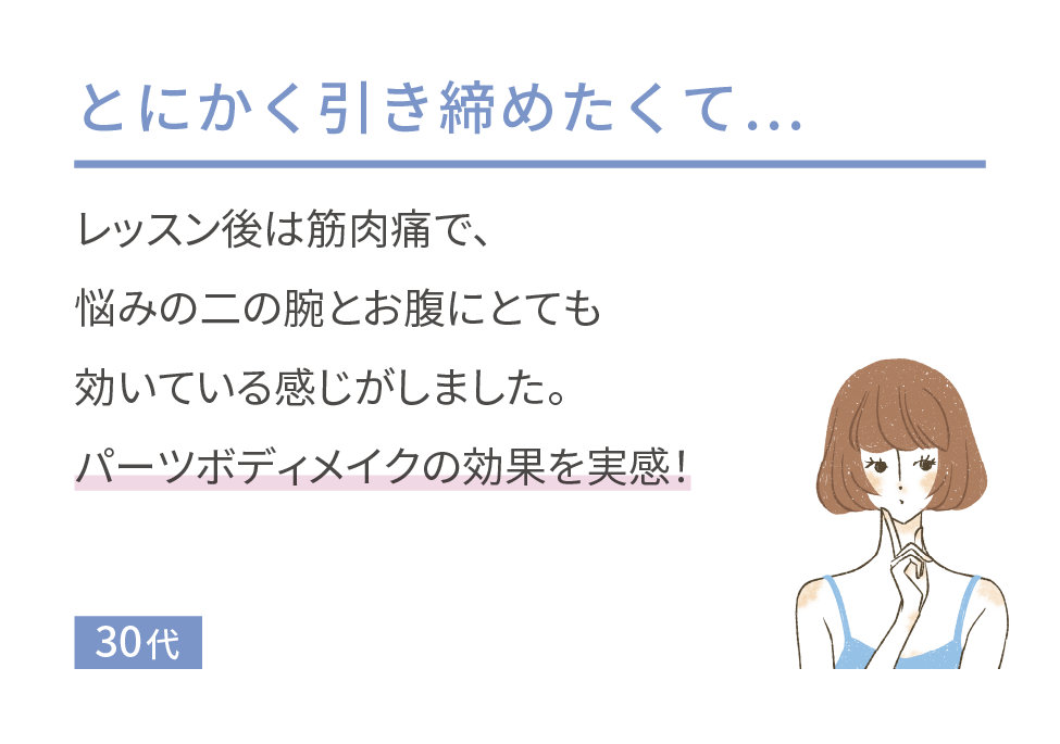 とにかく引き締めたくて 30代の会員の声