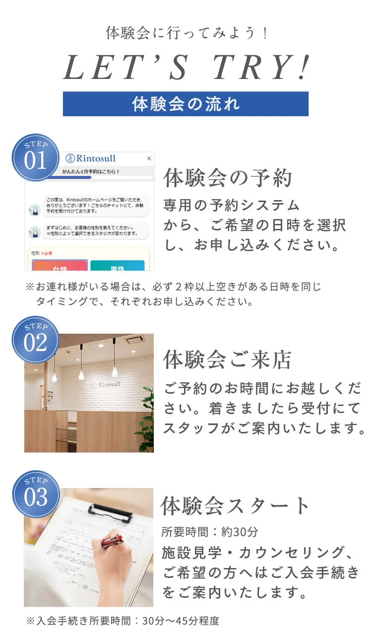 体験会に行ってみよう！LET'S TRY！体験会の流れ