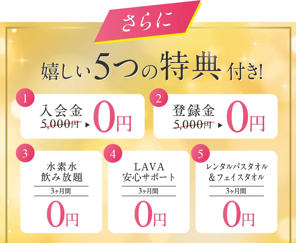 嬉しい5つの特典付き！