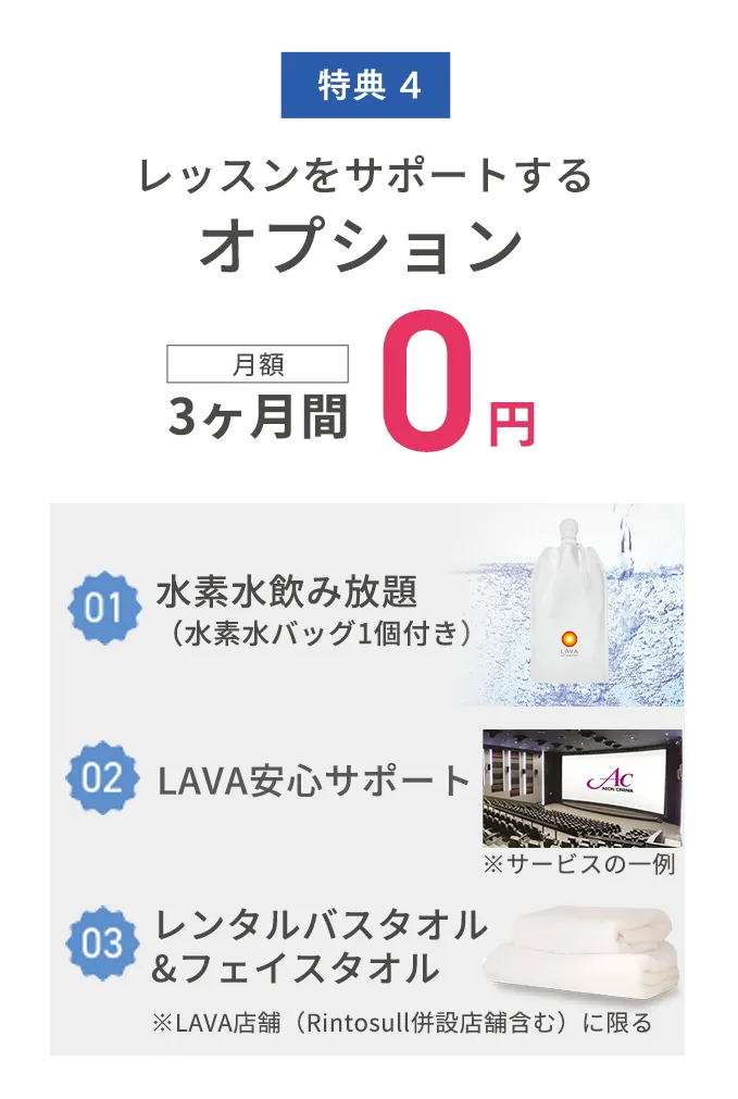 レッスンをサポートするオプション 3ヶ月間 月額 0円