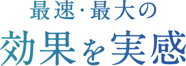 最速・最大の効果を実感